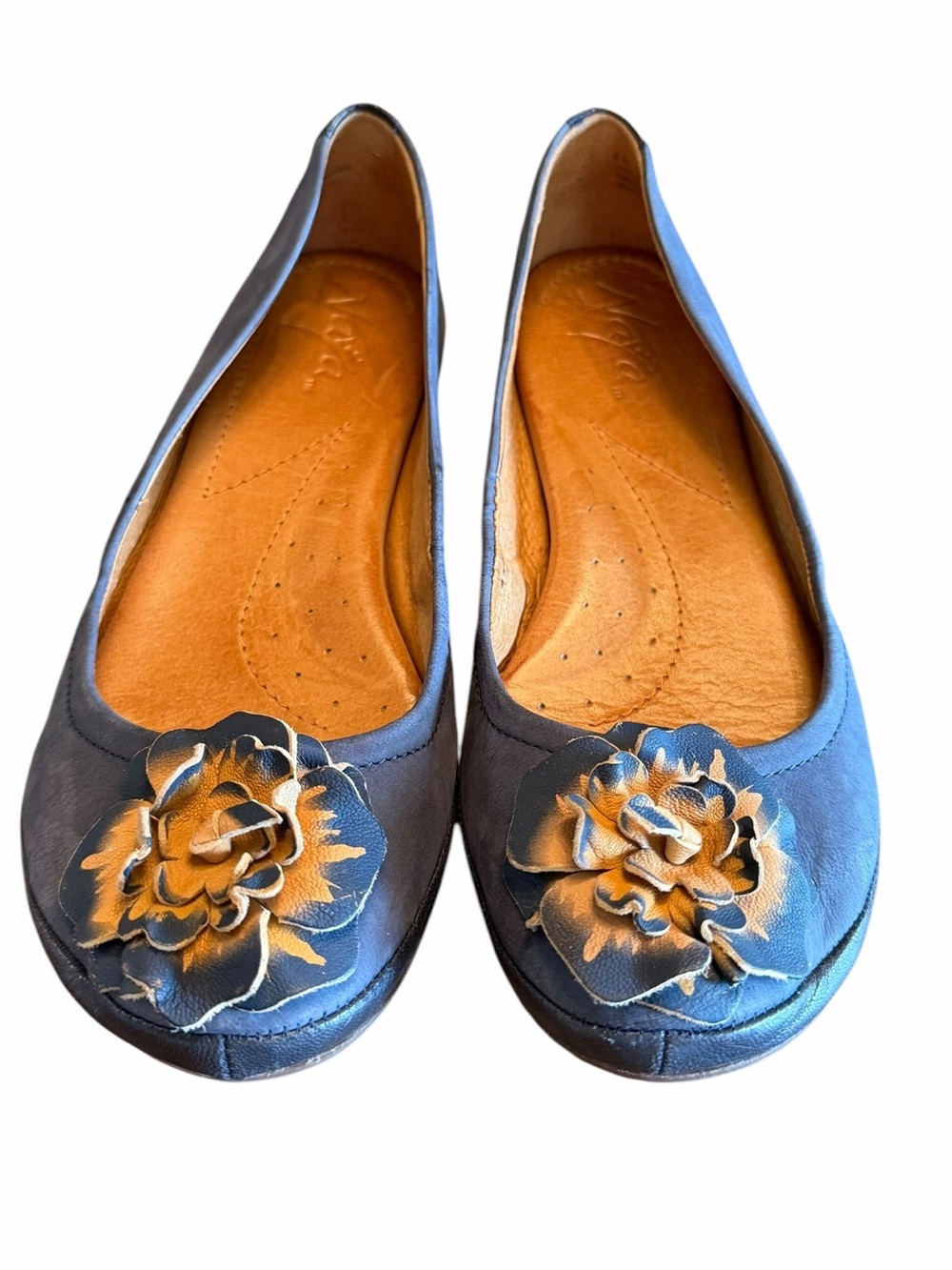 Naya Rustica Ballet Flats Blue Leather Comfort Shoes Worn Once Women’s Size 8